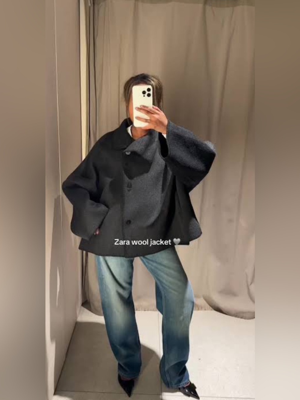 *nwt* Zara Wool Blanket Stitch Grey Coat